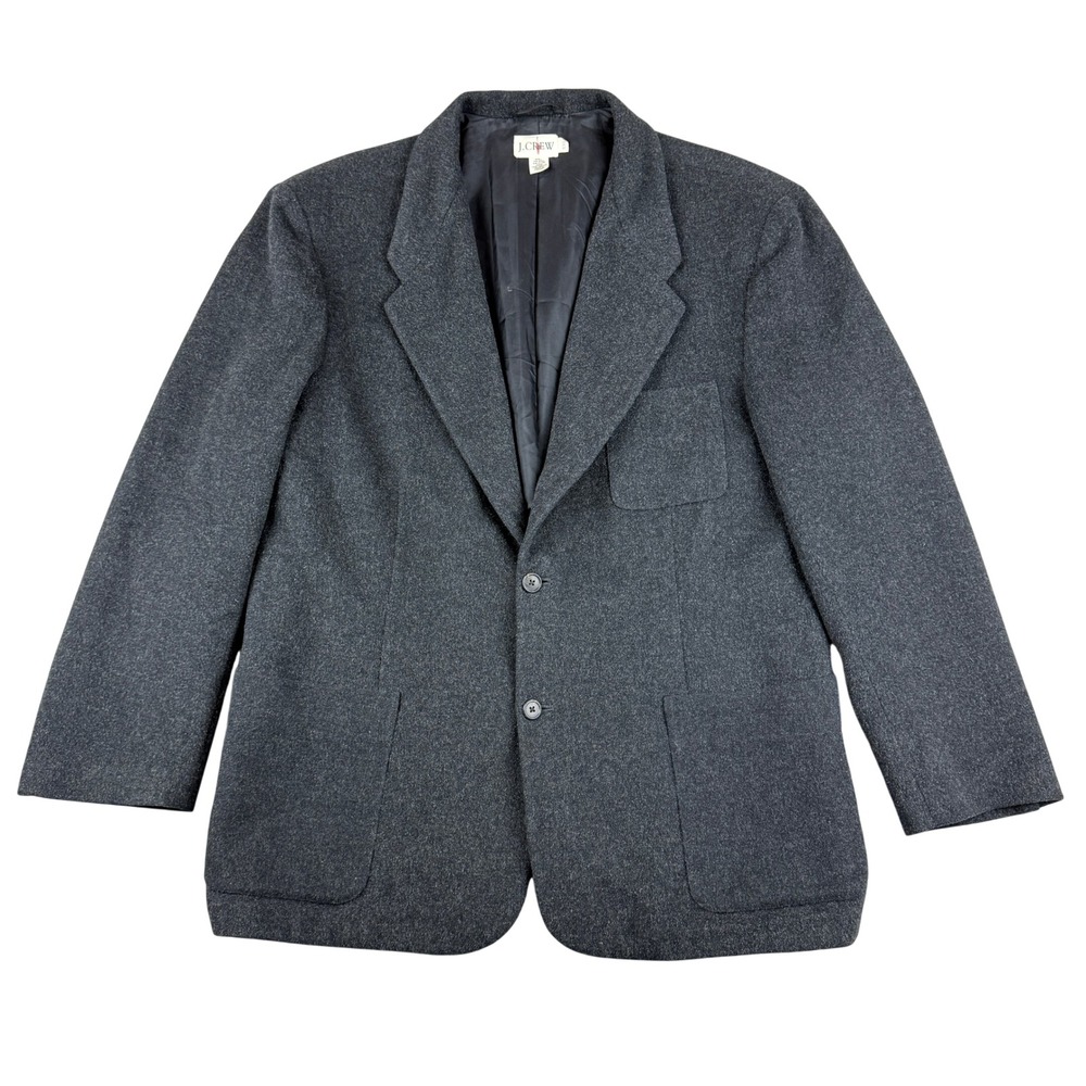J. Crew Blazer Jacket Men XXL Dark Gray Oarsman Wool Blend Sport Coat Preppy EUC